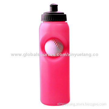 Food Grade LDPE Plastic Sports Water Bottle with Ball, 500mL Volume